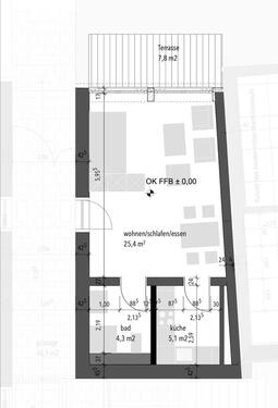 Foto - Apartment, 1-Zimmer Wohnung zu vermieten