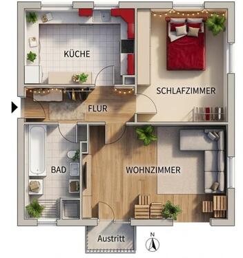 Foto - Idyllische 2-ZKB in Fachingen: Wohnen im Grünen mit Top-Anbindung