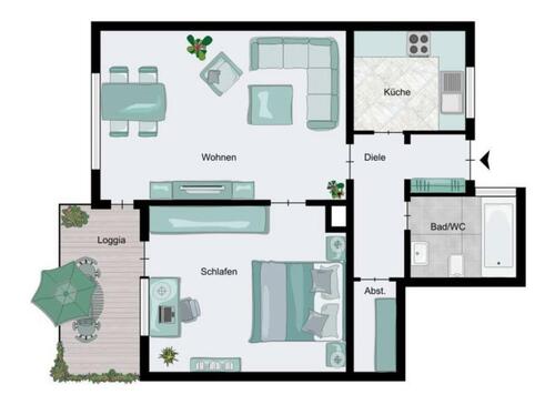 Foto - Helle 2-Zimmer Wohnung in ruhiger Lage von Metzingen