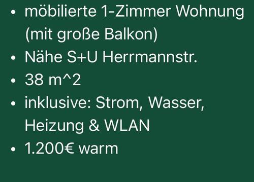 Foto - 1-Zimmer Wohnung Nähe S+U Hermannstr. sofort frei