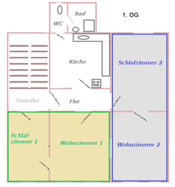 Foto - 1,5 Zimmer in WG - 250,00 EUR Kaltmiete,