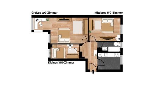 Foto - 3 Zimmer Etagenwohnung zur Miete in Leipzig