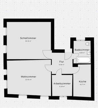 Foto - 3 Zimmer Wohnung - 380,00&nbsp;EUR Kaltmiete, ca.&nbsp; 73,00&nbsp;m&sup2;
