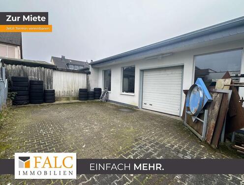 Foto - gepflegte ruhige Halle mit Rolltor und Außenstellplätzen