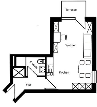 Foto - 1 Zimmer Erdgeschoßwohnung in Buchholz in der Nordheide