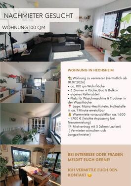 Foto - 3Zimmerwohnung in Hechsheim - 1.600,00&nbsp;EUR Kaltmiete, ca.&nbsp; 99,00&nbsp;m&sup2;
