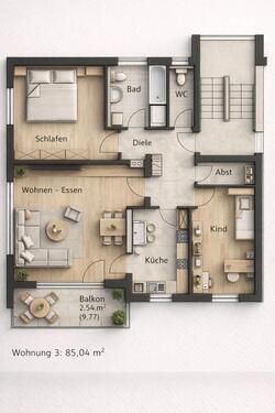 Foto - Schöne, sonnige 3,5-Zimmer-Wohnung mit Balkon ab 01.06