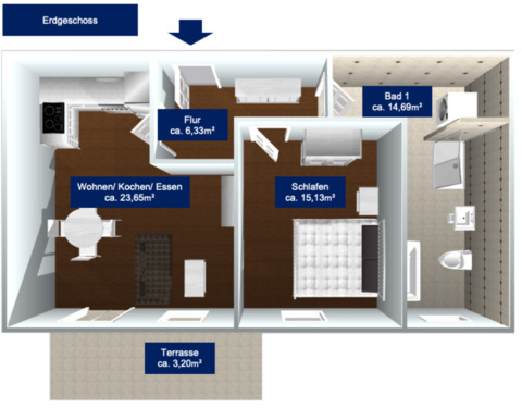 Foto - Etagenwohnung in Türkheim zur Miete