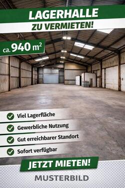 Foto - Lagerhalle zu vermieten - 2.500,00&nbsp;EUR Kaltmiete, ca.&nbsp; 950,00&nbsp;m&sup2;