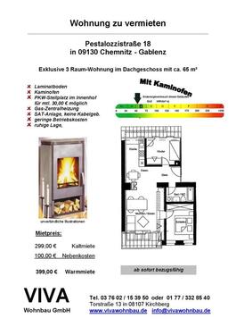Foto - schöne 3 Raum-Wohnung mit Kaminofen & Stpl. im Innenhof Gemarkung Gablenz