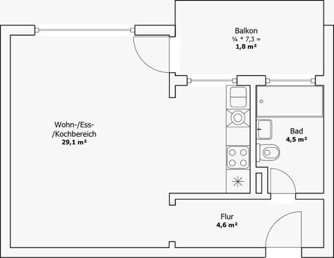 Foto - frisch sanierte 1-Zimmer-Wohnung in WORWaldram (800€ kalt)