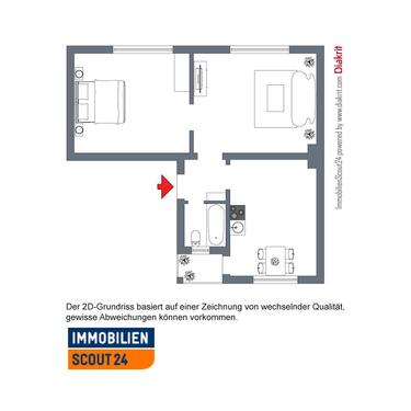 Foto - 2 Zimmer Erdgeschoßwohnung zur Miete in Duisburg