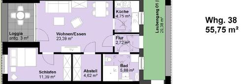 Foto - 2 Zimmer Etagenwohnung in Münster