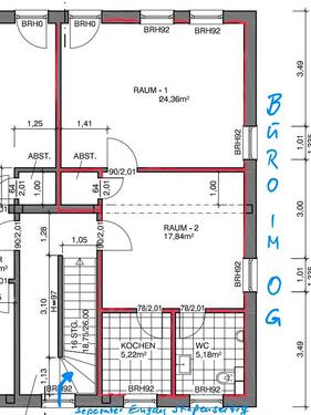 Foto - - 2-Raum-Büro mit Küche + WC im OG