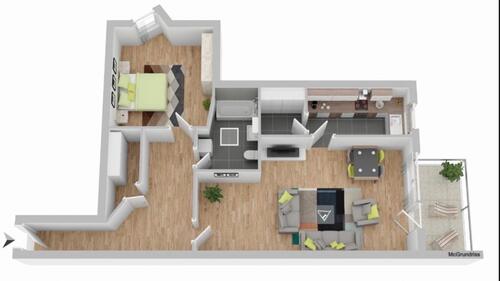 Foto - Helle 2-Zimmer-Wohnung mit Terrasse und Stellplatz