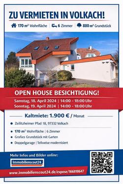 Foto - OPEN House Besichtigung, Haus zu vermieten in Volkach