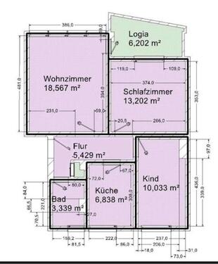 Foto - 3 Zimmer Wohnung zur Miete mit Balkon und Einbauküche