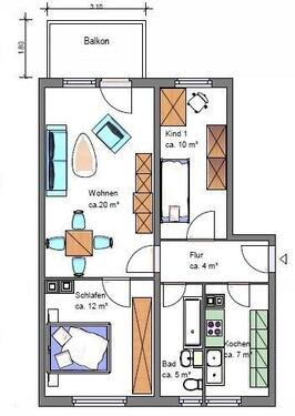 Foto - Etagenwohnung zur Miete in Meuselwitz