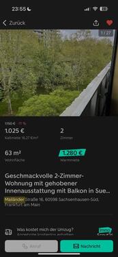 Foto - 2 - Zimmer Wohnung in Sachsenhausen Süd