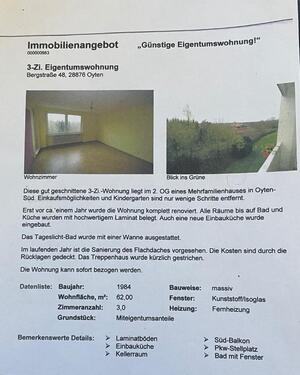 Foto - Drei Zimmer Wohnung - 195.000,00&nbsp;EUR Kaufpreis, ca.&nbsp; 62,00&nbsp;m&sup2;