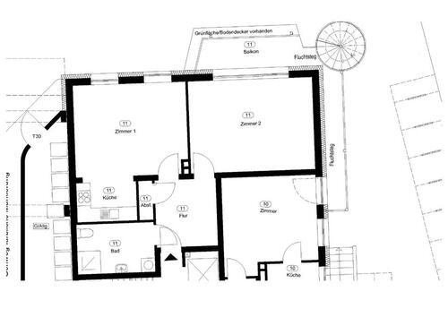 Foto - Helle-Ruhige-Zentrale 1-Zimmer-Wohnung-Balkon-offener Wohn-Küche
