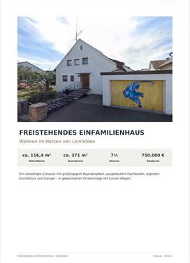 Foto - 7 Zimmer Einfamilienhaus zum Kaufen in Leinfelden-Echterdingen