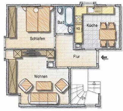 Foto - 2 Zimmer Dachgeschoßwohnung zur Miete in Esslingen am Neckar