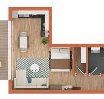 Helle 1-Zimmer-Wohnung mit Terrasse in Schnaittach bei Nürnberg.