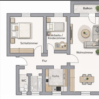 Foto - 3 Zimmer mit Balkon und Gäste WC in naturnaher Lage Villingen