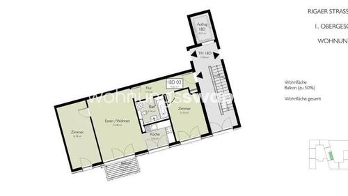 Foto - 3 Zimmer Etagenwohnung zur Miete in Berlin