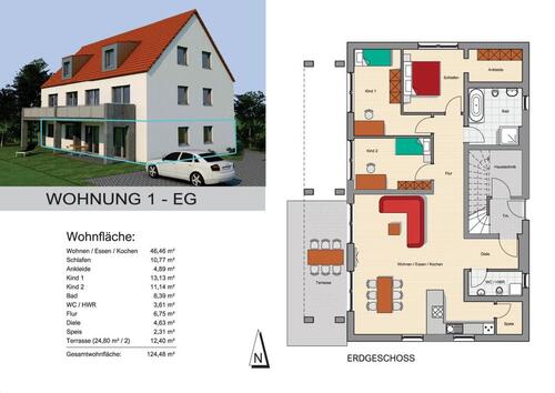 Foto - 4 Zimmer Erdgeschoßwohnung zur Miete in Teublitz