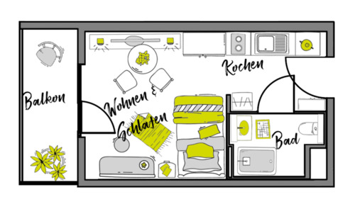 Foto - Möblierte Wohnung - Typ: Komfort mit Balkon, im Herzen von Gmünd