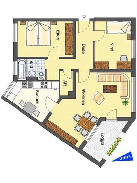 Foto - 3 Zimmer Etagenwohnung zur Miete in Detmold