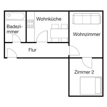 Foto - Kernsanierte 2 12-Zimmer-Wohnung mit Einbauküche