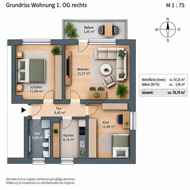 Foto - 3 Zimmer Etagenwohnung in Recklinghausen