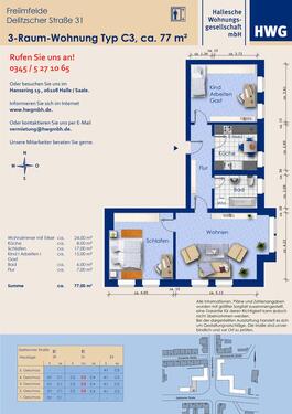 Foto - 3 Zimmer Etagenwohnung in Halle (Saale)
