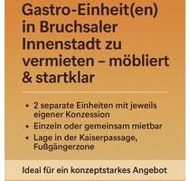 Gastro Bar Cafe Innenstadt - 1.200,00 EUR Kaltmiete, in Bruchsal (PLZ: 76646)