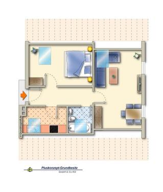 Foto - Helle 2-Zimmer-Wohnung im Dachgeschoss mit EBK