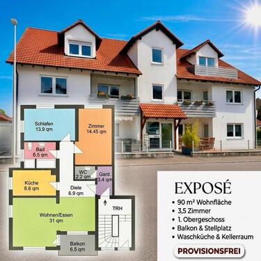 Foto - Kapitalanlage Nähe Ulm – Wohnung 3,5 Zi. mit Balkon & Stellplatz