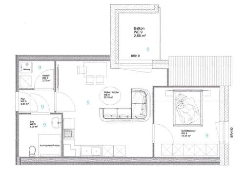Foto - Moderne 2-Zimmer-Wohnung mit Balkon in Lengfurt