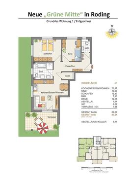 Foto - 3 Zimmer Erdgeschoßwohnung zur Miete in Roding