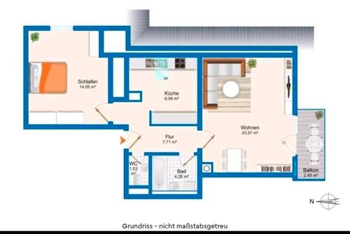 Foto - 2 Zimmer Dachgeschoßwohnung zur Miete in Kempten (Allgäu)