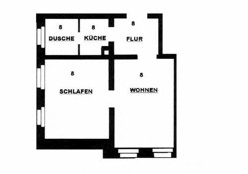 Foto - 2 Raum Wohnung - 370,00&nbsp;EUR Kaltmiete, ca.&nbsp; 45,00&nbsp;m&sup2;