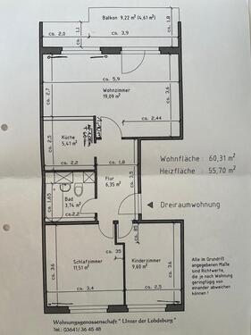 Foto - 3-Raumwohnung kliniksnah - 326,00 EUR Kaltmiete,