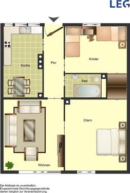 Foto - 3 Zimmer Erdgeschoßwohnung zur Miete in Duisburg