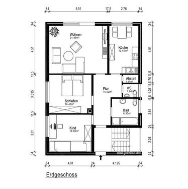 Foto - 3 Zimmer Erdgeschoßwohnung in Delmenhorst