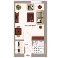 Möblierte Einzimmerwohnung - 980,00&nbsp;EUR Kaltmiete, ca.&nbsp; 25,00&nbsp;m&sup2; in München (PLZ: 81669) Ramersdorf-Perlach