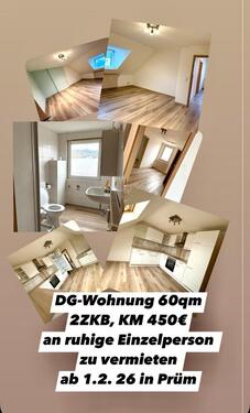 Foto - DG Wohnung,60qm an ruhige Einzelperson ab 1.2.26