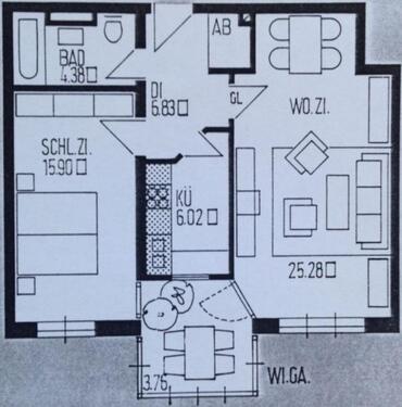 Foto - 2 Zimmer Etagenwohnung in Diedorf
