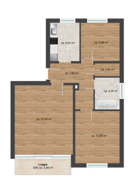 Foto - 3 Zimmer Maisonettenwohnung zur Miete in Brunsbüttel